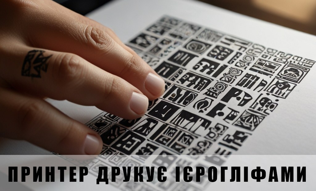 Принтер друкує ієрогліфами