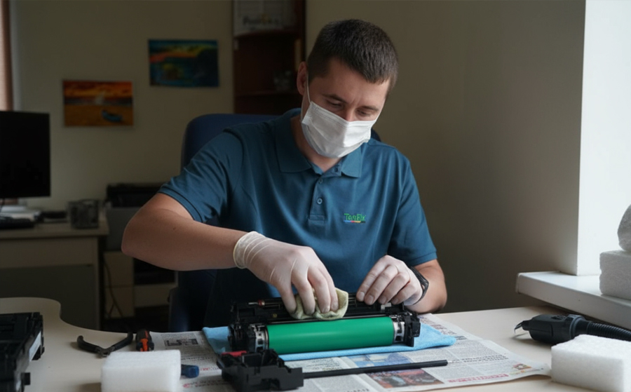 Чистка картриджа лазерного