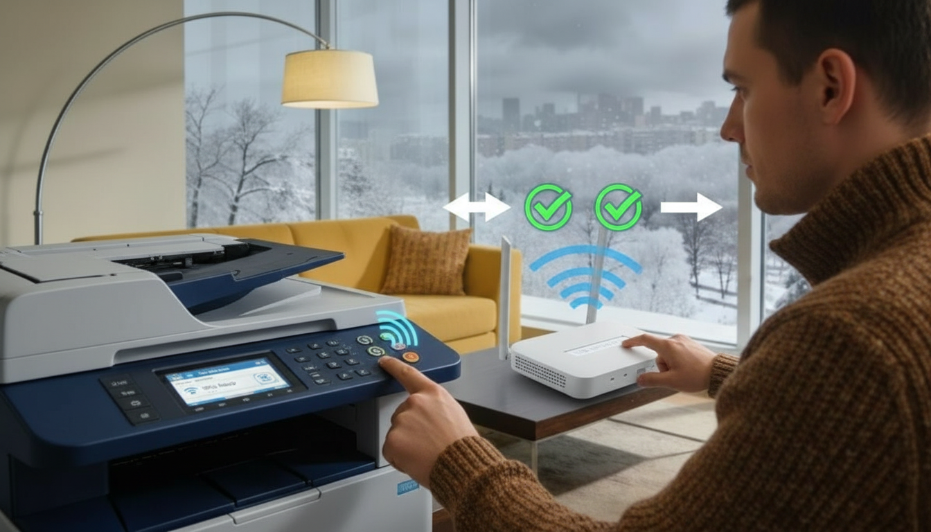Подключение принтера к Wi‑Fi через WPS Подключение принтера к Wi‑Fi через WPS