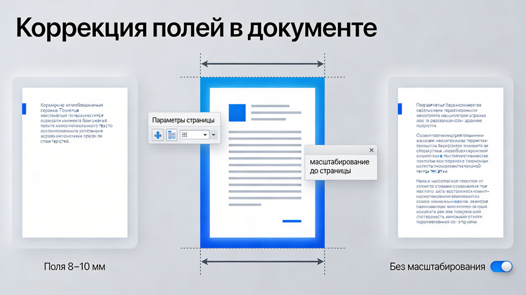 Коррекция полей в документе