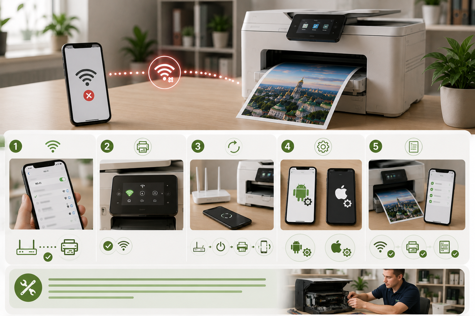Принтер не печатает по Wi‑Fi с телефона Принтер не печатает по Wi‑Fi с телефона