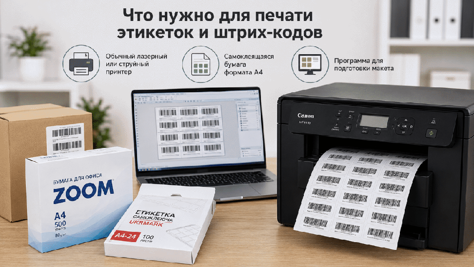 Як роздрукувати етикетки на звичайному принтері Як роздрукувати етикетки, штрих-код на звичайному принтері