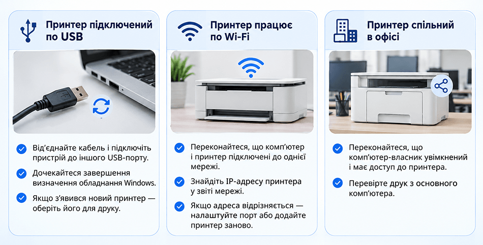 Перевірка підключення і порту Перевірка підключення і порту